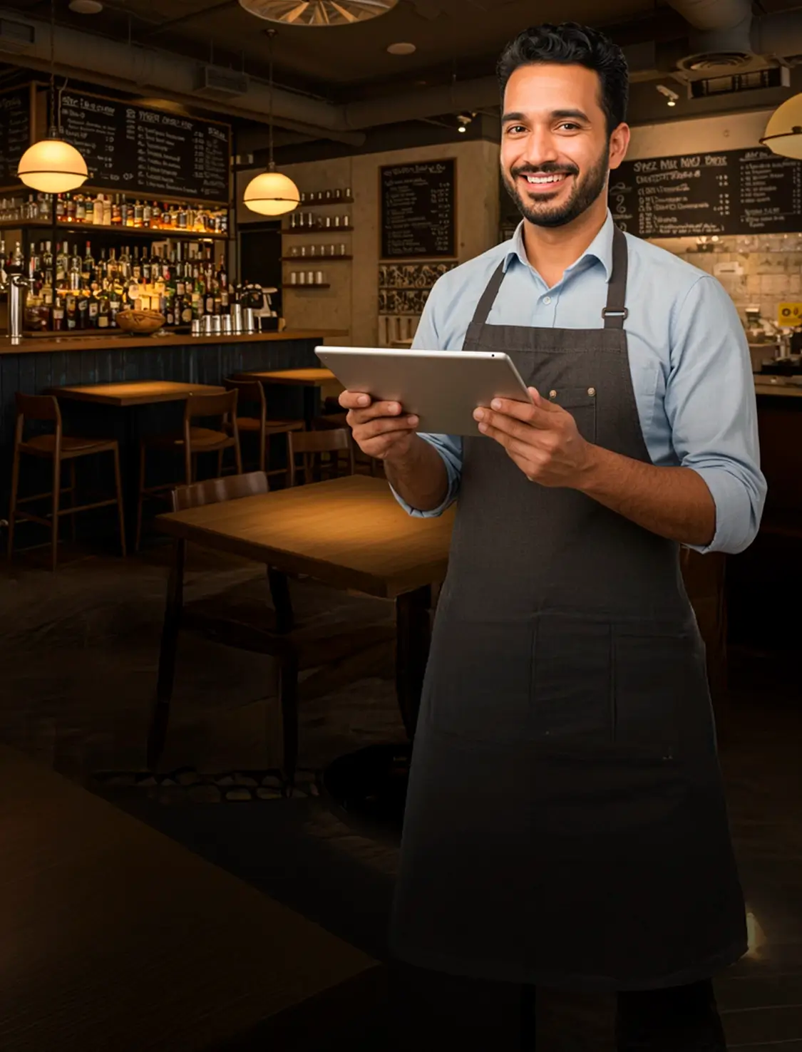 Emprendedor usando una tablet en su negocio con Totalplay Negocios